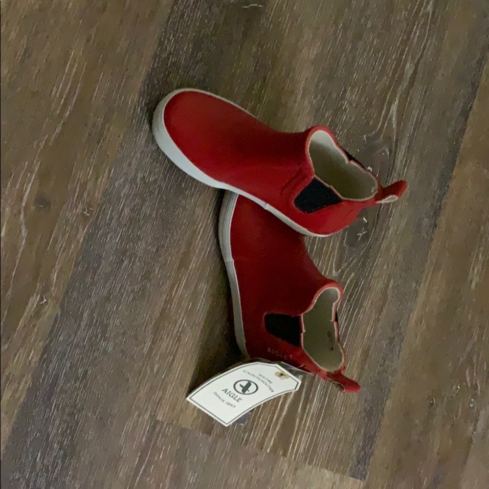 Girls Red Rain Booties Size US 10 - Picture 2 of 4
